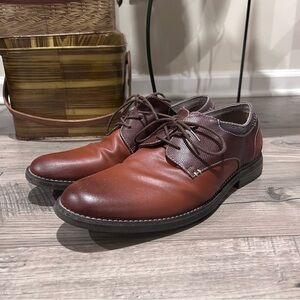 Penguin Ombré Oxford Lace up Dress Shoes MENS 11.5 Tri Cognac Brown Suede